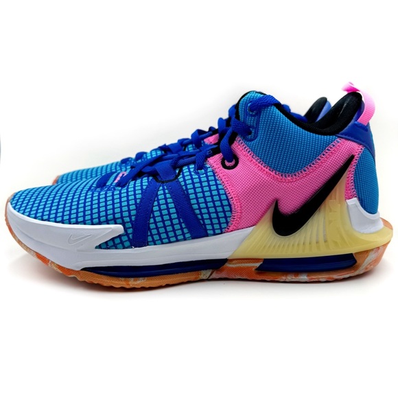 Nike LeBron James Witness VII Basketball Sneakers Shoes Blue Pink Mens Size 11
